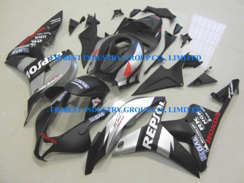 Aftermarket Complete Set Fairings for CBR600RR 2007-08 Matt Black and Silver Repsol