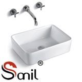 Hot Sell Solid Surface Rectangular Porcelain Sinks (S1035-009)