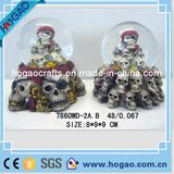 Resin Skull 65mm Pirate Water Snow Globe