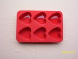 Silicone Cake Mold-6cav.Heart Motif (S114)