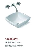 Bathroom Big Size Square Ceramic Art Washbasin (S1008-052)