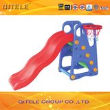 Indoor Baby Slide Plastic Slide with Basketball Stands (PT-040)