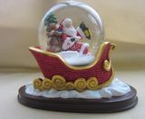 Poly Resin Christmas Sleigh Water Snow Globe