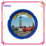 Ceramic Embossed Round Ashtray for Souvenir Craft