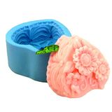 R0806 Nicole Handmade Flowers Heart Shape Silicone Soap Mold