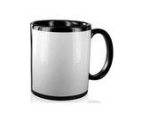 Black Mug with White Panel, Sublimation Black Mug