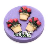 F0620 Flower 3 Cavity Silicone Mold Fondant Cake Decorating Mold