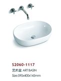 Big Size Oval White Porcelain Kitchen Wash Sinks (S2060-1117)