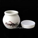 Nail Art Acrylic Liquid Container Ceramic Dish with Cap Nail Tools