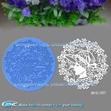 Flower and Girl Round Shape Lace Mat for Cupcake