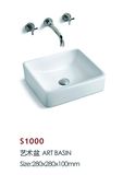 Hot Sell China Ceramic Square Art Washing Basin (S1000)