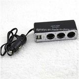 Hot Car Cigarette Lighter Charger Adapter 2 USB Jack-Blac