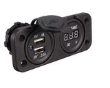 Dual USB Charger Socket Waterproof Design with DC Voltmeter Digital