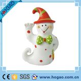 Little Resin White Snowman with Red Hat Resin Craft