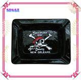 OEM Square Black Pirate Skull Ashtray Gift, Souvenir Ashtray